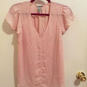 Pastel pink chiffon blouse